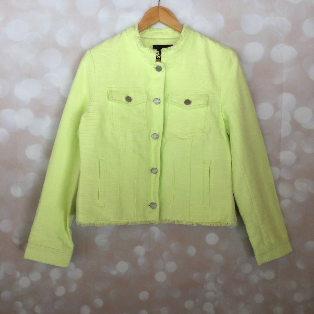 Banana Republic Green and Yellow Cropped Blazer